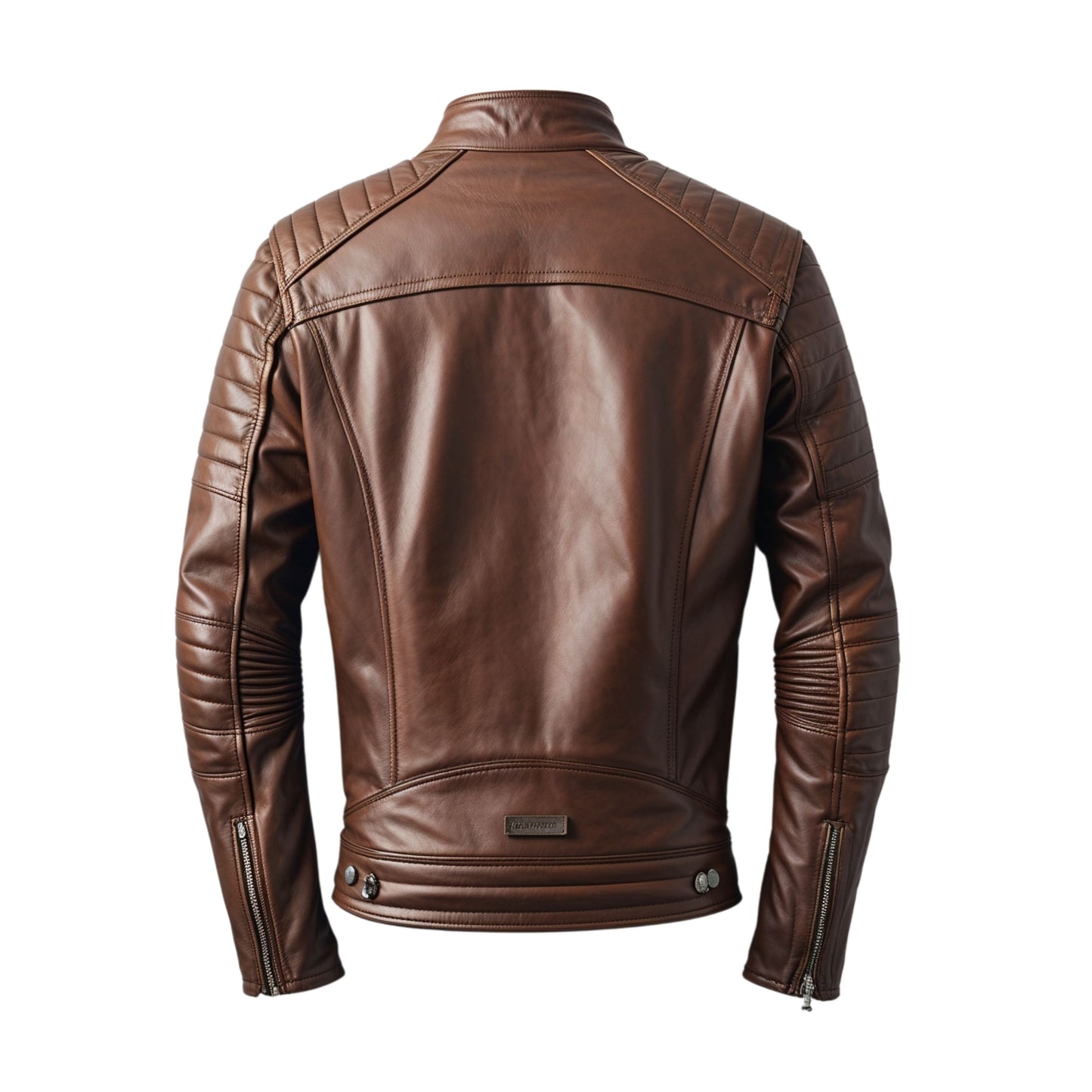 Classic Leather Jacket Quilted Shoulder Front Zip Closure Multiple Secure Pockets Stylish Everyday Wear