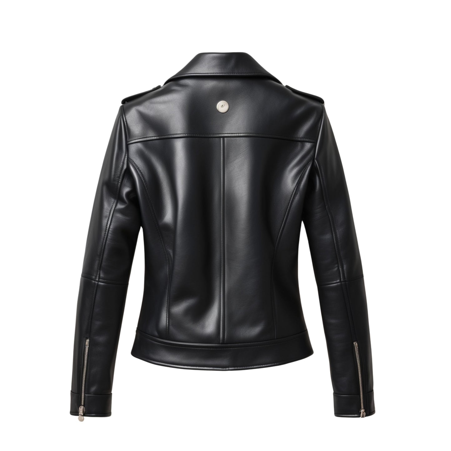 Black Real Leather Slim Fit Biker Jacket: Moto Style Streetwear Outerwear