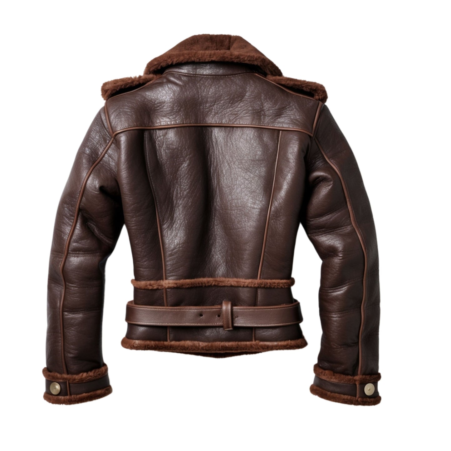 Men's Shearling Aviator Jacket: Real Leather, Warm Fur Lined Bomber Style