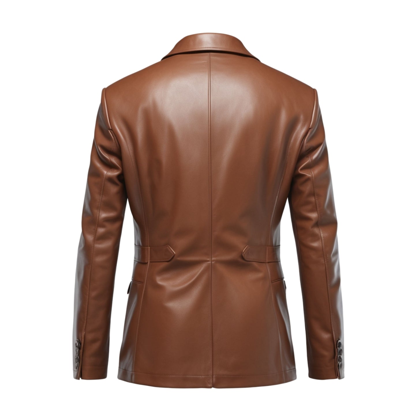 Men's Real Leather Blazer Jacket: Slim Fit, One Button, Notched Lapels – Business Casual Style